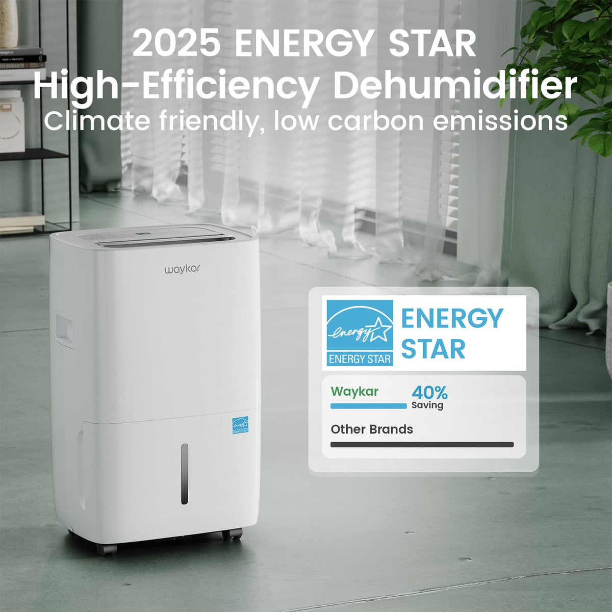 80 Pints 2025 Energy Star Dehumidifier for Spaces up to 5,000 Sq. Ft for Basement and Home, Large Room with Drain Hose and 1.14 Gallons Water Tank