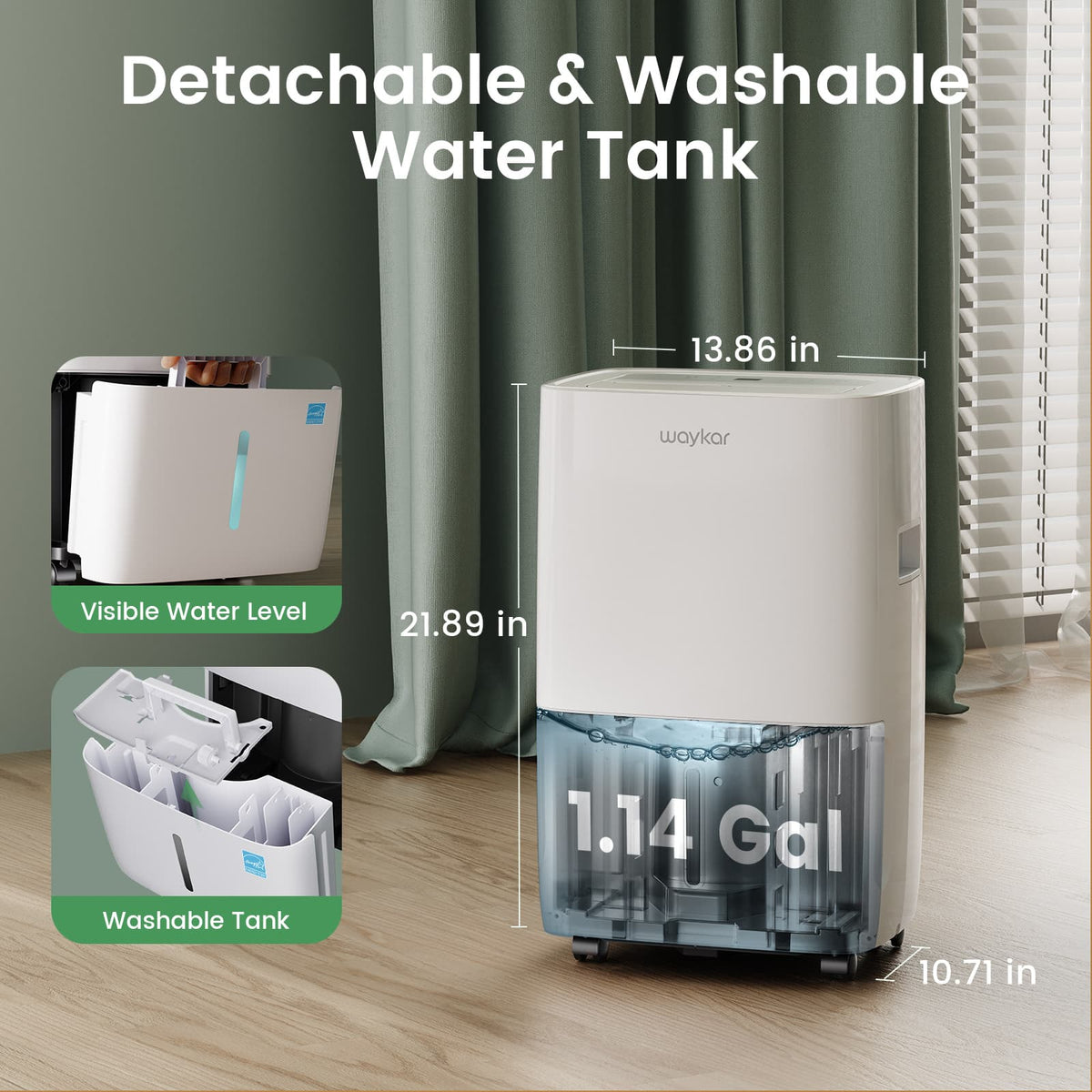 80 Pints 2025 Energy Star Dehumidifier for Spaces up to 5,000 Sq. Ft for Basement and Home, Large Room with Drain Hose and 1.14 Gallons Water Tank