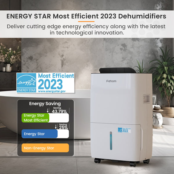 Waykar Fehom Energy Star Dehumidifier for Basement, Home, 5,000 Sq. Ft, Ultra Quiet, Auto Defrost, Overflow Protection, Drain Hose, 25 Pints