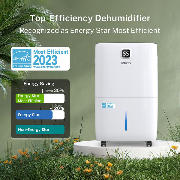 5,000 Sq. Ft. 80 Pint Dehumidifier for Basements & Large Rooms, with Continuous Drain Hose, Auto Defrost, 3 Modes & Child Lock, 25 Pint DOE