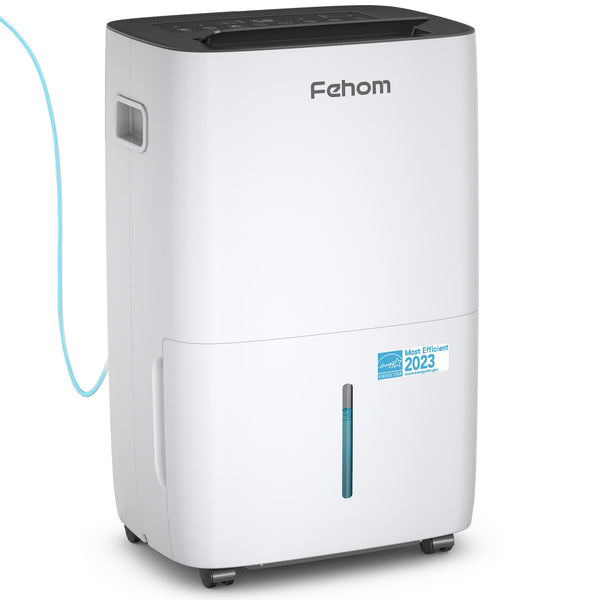 Waykar Fehom Energy Star 50 Pints Dehumidifier for Home and Basement with Pump & Drain Hose - 7,000 Sq. Ft. Ultra Quiet, Humidity Control, Auto Defrost