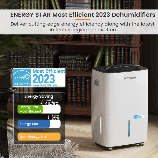 Waykar Fehom Energy Star 50 Pints Dehumidifier for Home and Basement with Pump & Drain Hose - 7,000 Sq. Ft. Ultra Quiet, Humidity Control, Auto Defrost