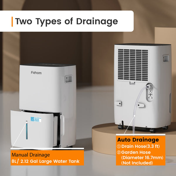Waykar Fehom Energy Star 50 Pints Dehumidifier for Home and Basement with Pump & Drain Hose - 7,000 Sq. Ft. Ultra Quiet, Humidity Control, Auto Defrost