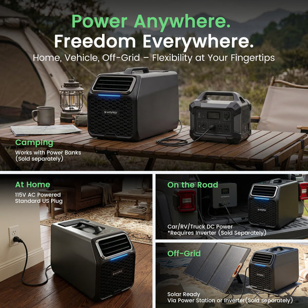 Waykar 6,000 BTU Portable Air Conditioner for Camping, Windowless Air Conditioning with Remote