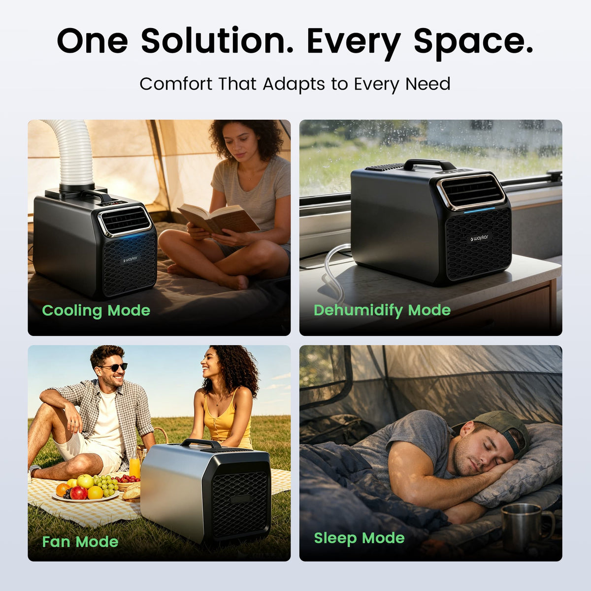 Waykar 6,000 BTU Portable Air Conditioner for Camping, Windowless Air Conditioning with Remote
