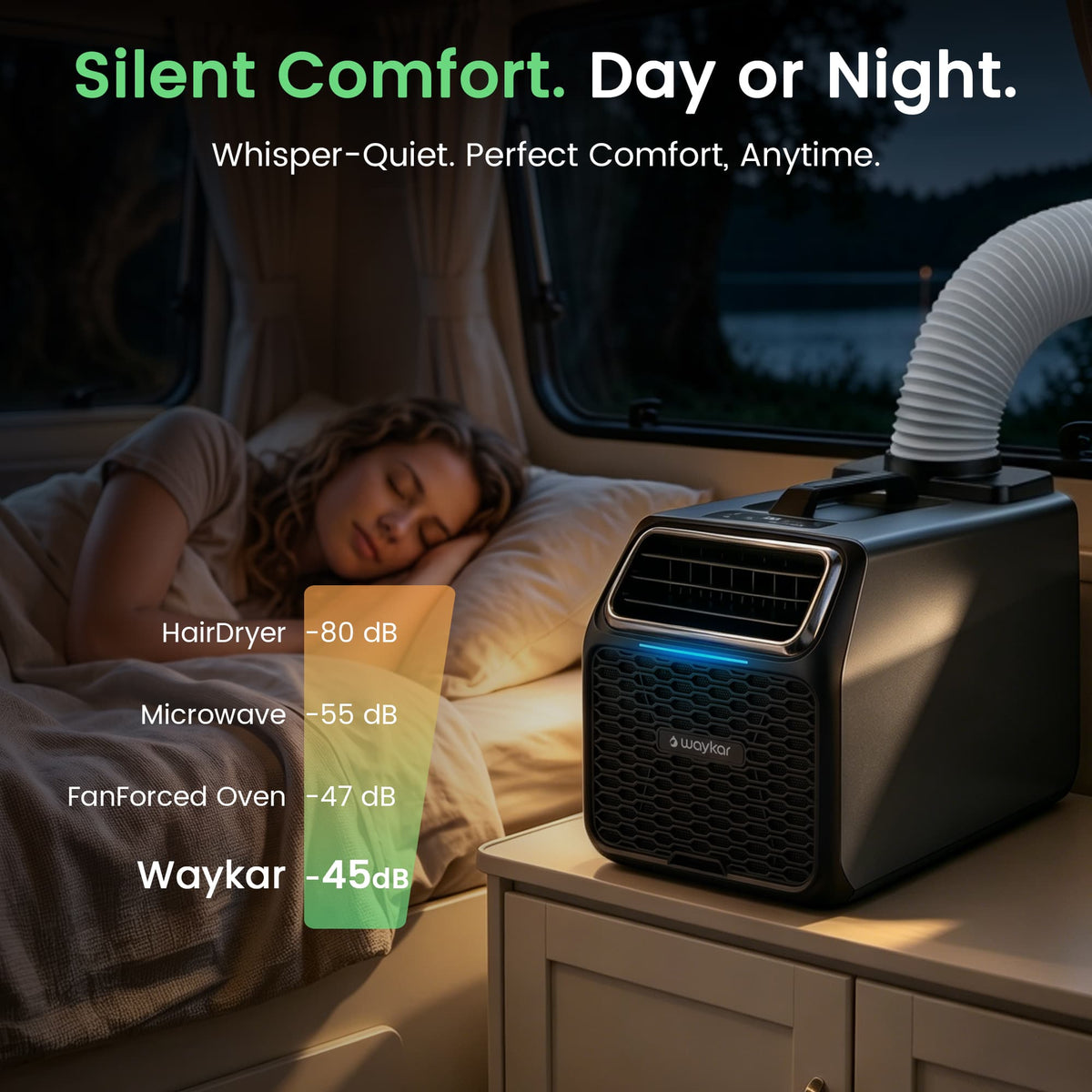 Waykar 6,000 BTU Portable Air Conditioner for Camping, Windowless Air Conditioning with Remote