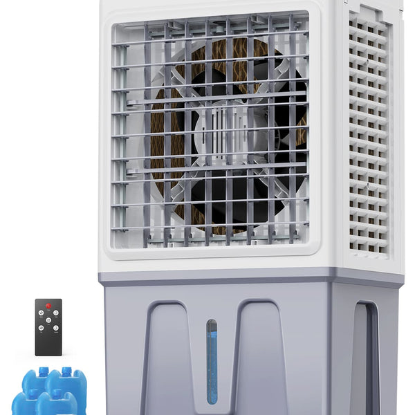 Waykar 3500 CFM 3-Speed Portable Evaporative Air Cooler for 950 sq. ft., Evaporative Swamp Cooler with 6Gal Water Tank and Remote Control for Garage, Yard