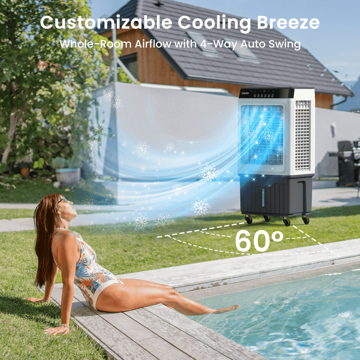 Waykar Energy-Smart Evaporative Air Cooler for Patios, Available in 3,500 & 4,800 CFM