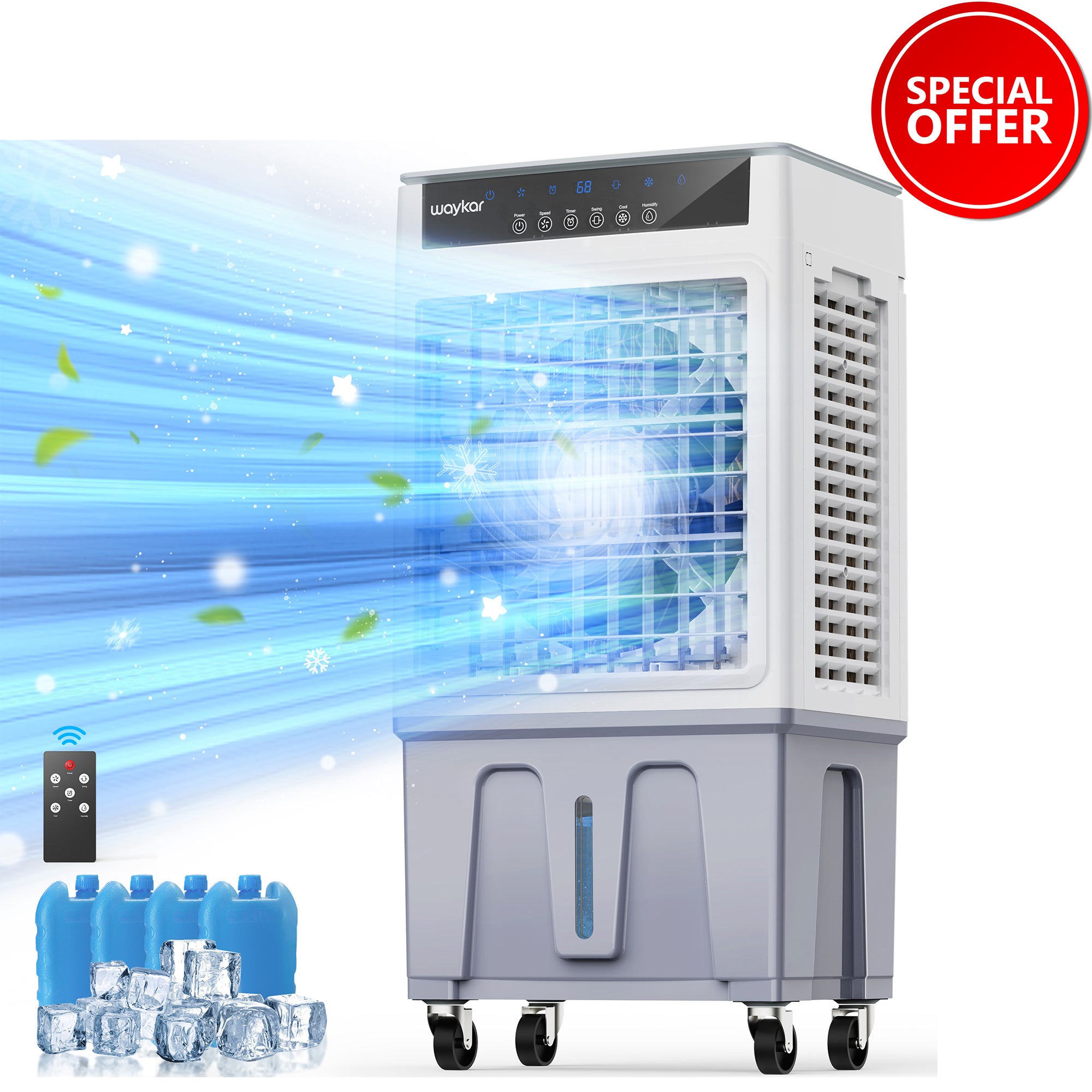 Energy-Smart Air Cooler, 3500/4800 CFM Evaporative Cooler for Patios, Garages, Workshops and More