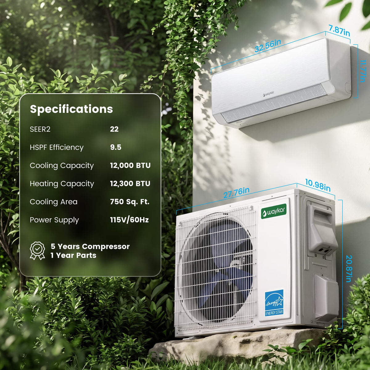 Waykar 12000 BTU Mini Split Air Conditioner, Coming Soon