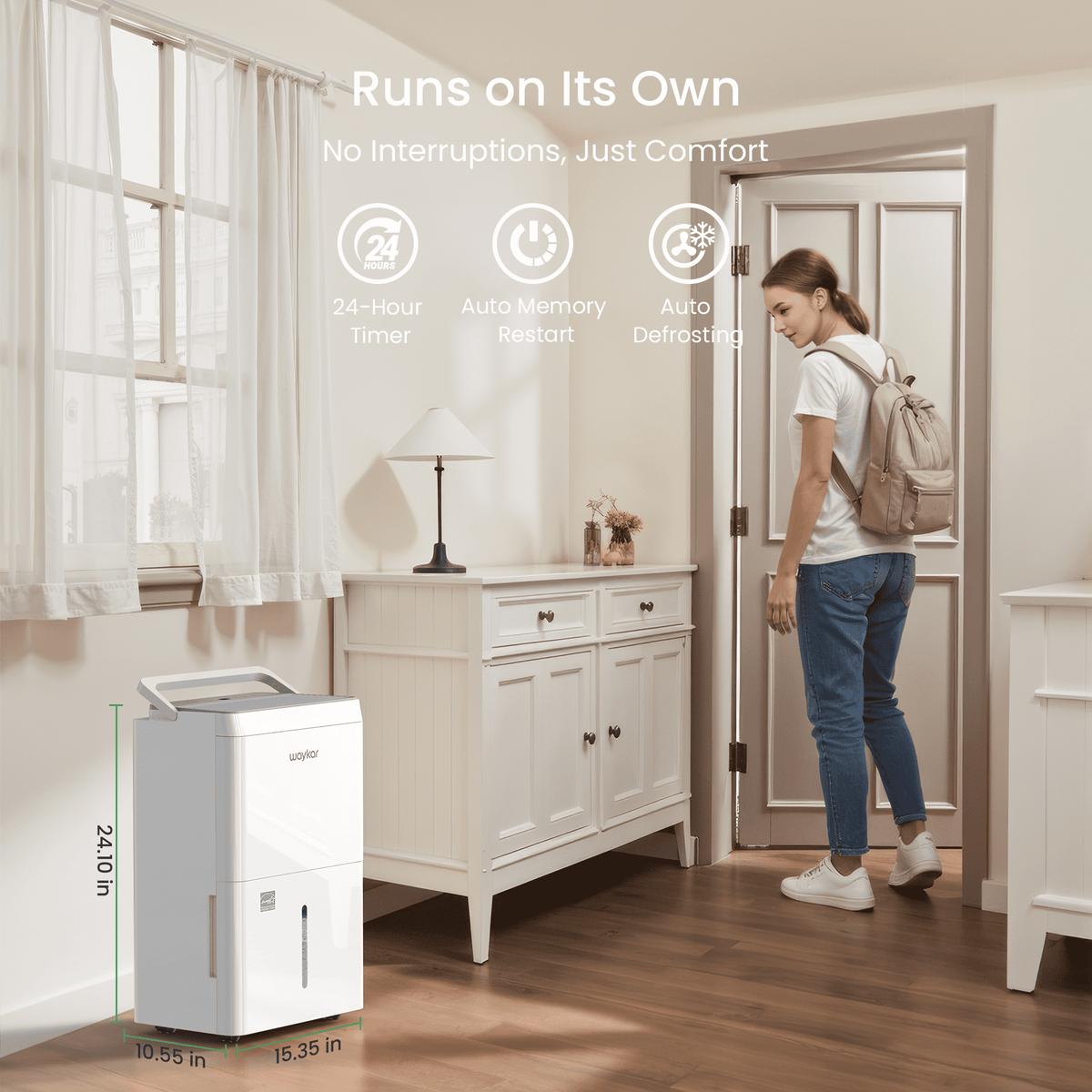 Sitvon 50 Pint Energy Star Dehumidifier with Pump for Home Basement Room energy efficient, Max 150 Pint, 7000 Sq. Ft - Auto Defrost, Ultra Quiet 40dB, Auto Comfort Mode, Dual Drain Option
