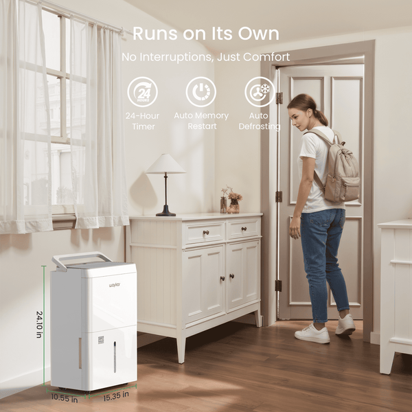 Sitvon 50 Pint Energy Star Dehumidifier with Pump for Home Basement Room energy efficient, Max 150 Pint, 7000 Sq. Ft - Auto Defrost, Ultra Quiet 40dB, Auto Comfort Mode, Dual Drain Option