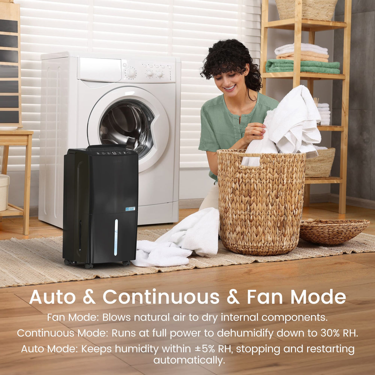 Waykar 2000 Sq. Ft. 34 Pint Dehumidifier for Room & Home, Ultra Quiet 33dB, Continuous Drain, Energy Star, Auto Defrost, Child Lock, 10 Pint DOE