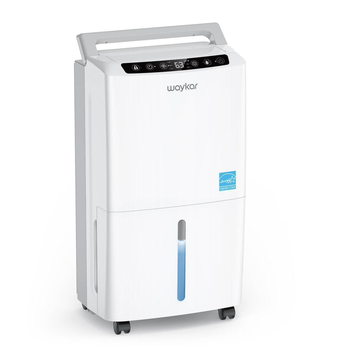 2000 Sq. Ft 34 Pints 2025 Most Efficient Energy Star Dehumidifier for Home and Basement with Auto or Manual Drainage, Quiet 33dB Operation, 0.62 Gallon Water Tank Capacity