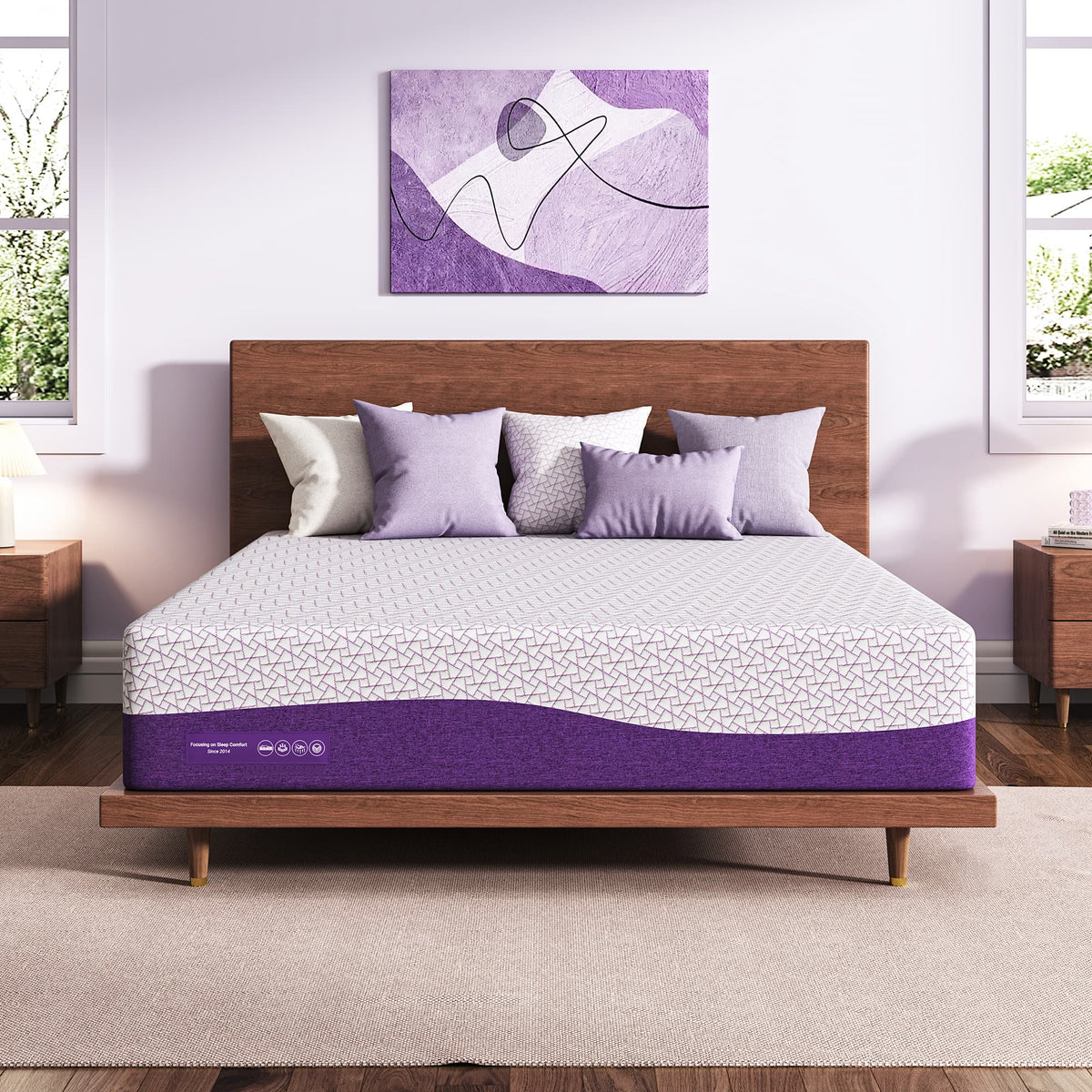 Waykar 14 inch Queen Mattress, Copper Gel Memory Foam Infused, Mattress in a Box, Fiberglass Free, Cool & Firm