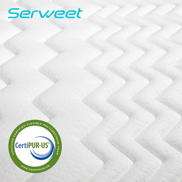 Waykar Queen Mattress, 14 inch Bamboo Charcoal Memory Foam Hybrid Mattress in a Box, CertiPUR-US, Medium Firm