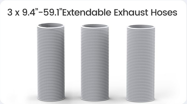 Extendable Exhaust Hose of THG45A, 1 set, contains 3 pieces