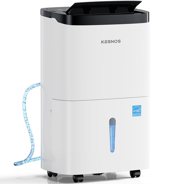 Kesnos 80 Pint Dehumidifier for Home and Basements up to 5000 Sq. Ft, with Bucket, Drain Hose, Portable, Auto Defrost and Self-Drying