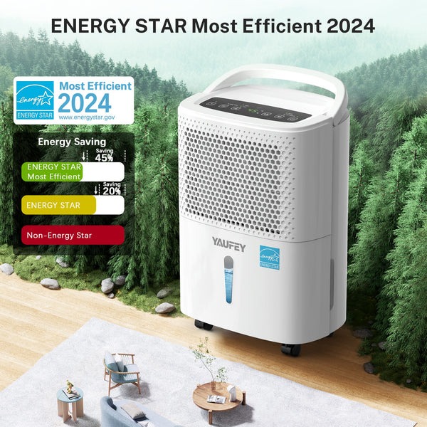 Waykar 30 Pint Dehumidifier for Home & Basements, Up to 2000 Sq. Ft, Energy Star, 10 Pint DOE, Continuous Drain Hose