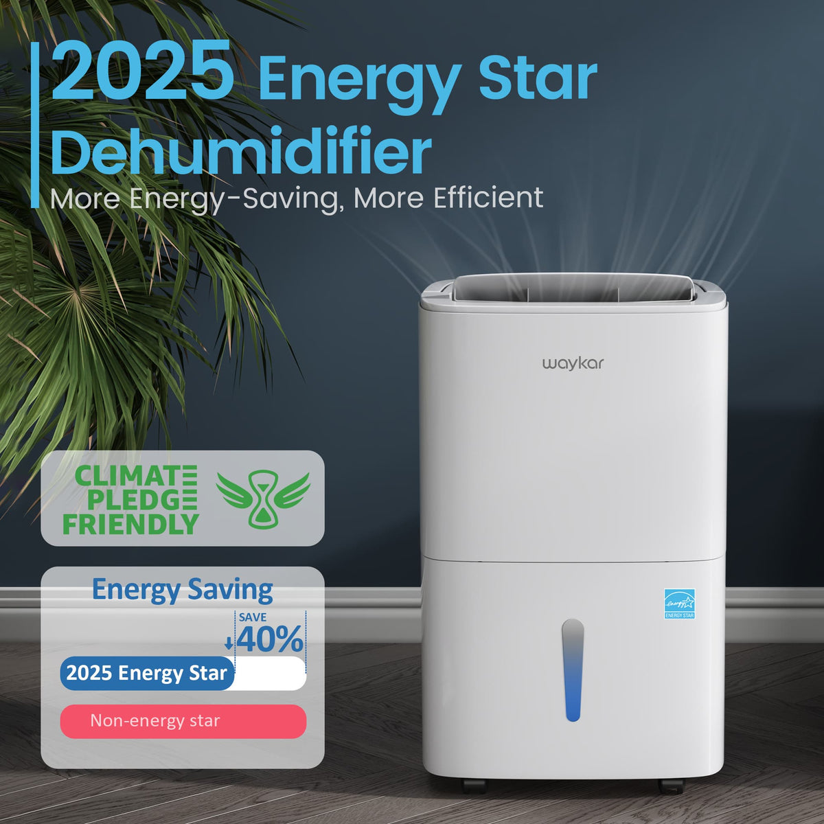 120 Pints 2025 Energy Star Home Dehumidifier for Spaces up to 6,000 Sq. Ft, Ideal for Basement, Bathroom and Large Room with Drain Hose, Portable, Auto Defrost and Self-Drying