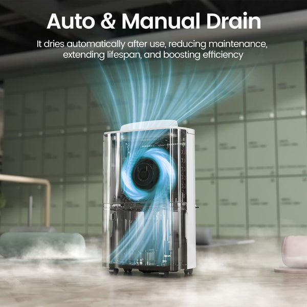 120 Pints 2025 Energy Star Home Dehumidifier for Spaces up to 6,000 Sq. Ft, Ideal for Basement, Bathroom and Large Room with Drain Hose, Portable, Auto Defrost and Self-Drying