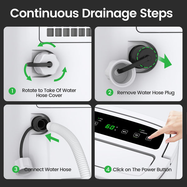 Max 80 Pint/D(Standard 62Pint/D) Energy Star Home Dehumidifier for Spaces up to 5,000 Sq. Ft, Ideal for Basement, Bathroom and Large Room with Drain Hose, Portable, Auto Defrost and Self-Drying