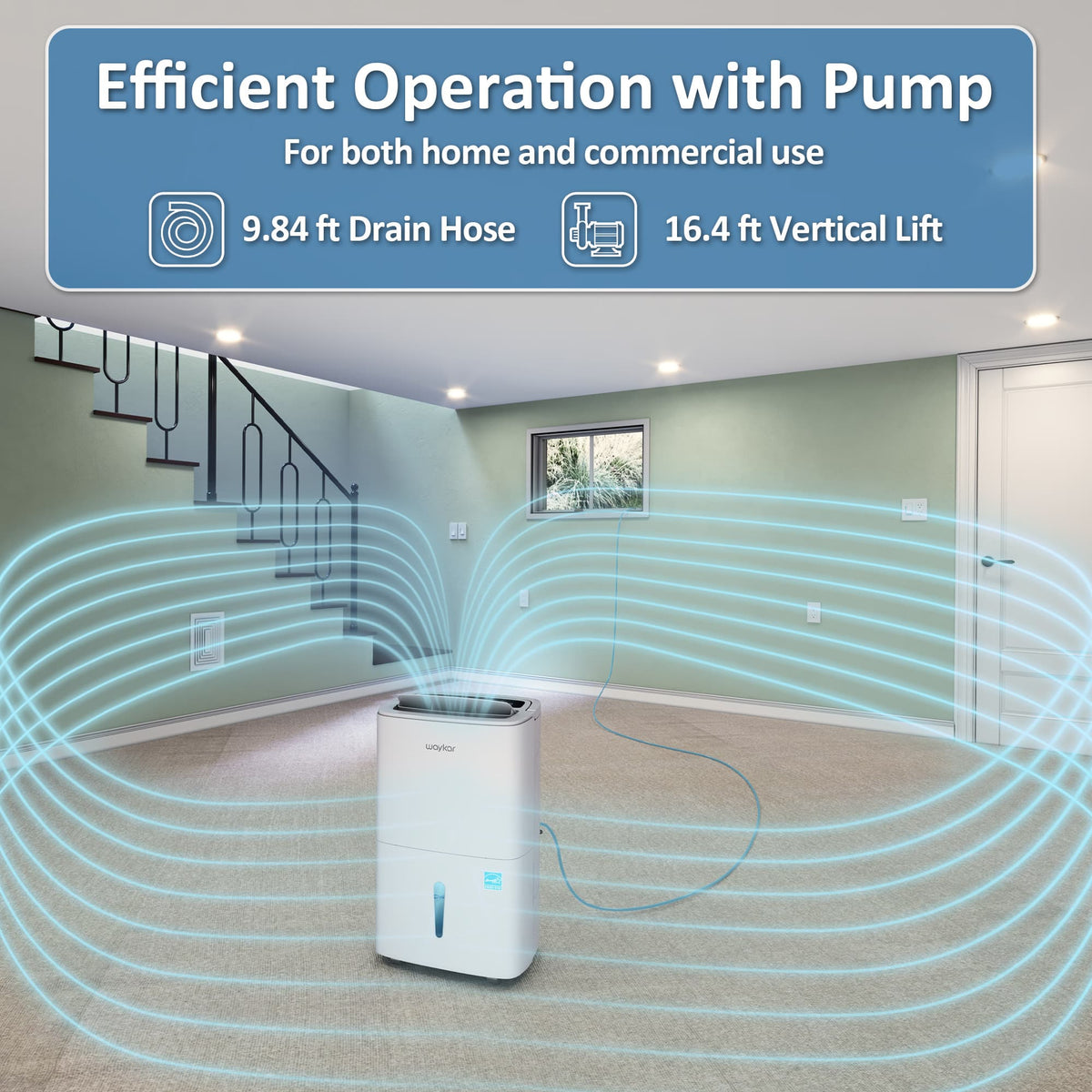 Energy Star Dehumidifiers with Drain Hose and Self Drying: 80, 120, and 150 pints