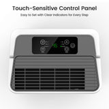 Top control panel of Waykar C30CTH Energy Star dehumidifier showing smart humidity settings and LED display.