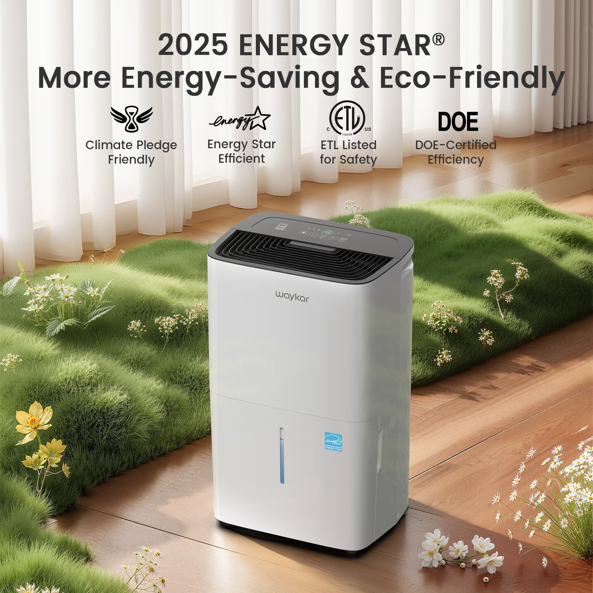 Waykar 80 Pints Energy Star Dehumidifier for Home, Dehumidifier with D