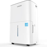 Detailed close-up of Waykar CHWA80A Energy Star dehumidifier with child lock, 3 fan speeds, and easy controls.
