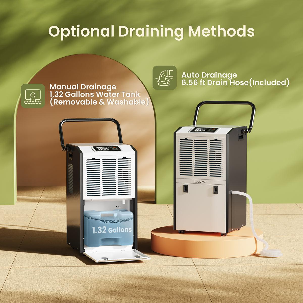 Waykar Wholesale 2-Pack: 155 Pints Commercial Dehumidifiers