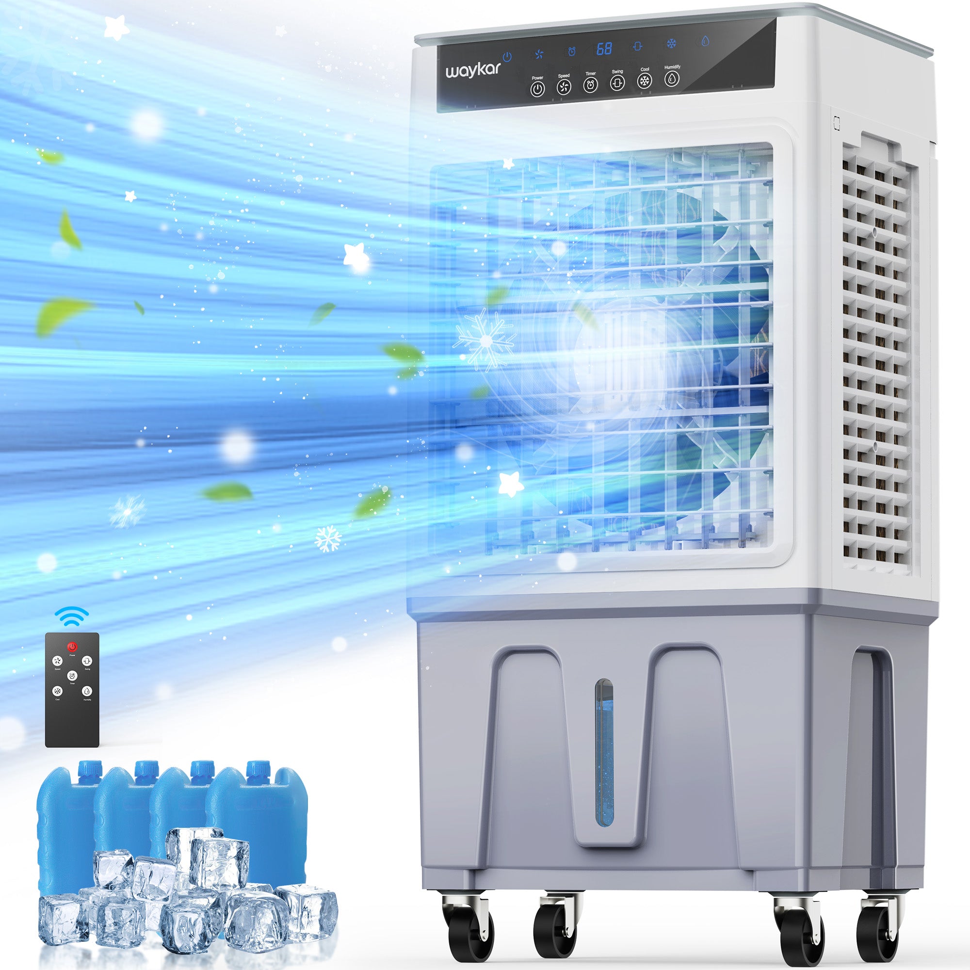 Energy-Smart Air Cooler, 3500/4800 CFM Evaporative Cooler for Patios, Garages, Workshops and More