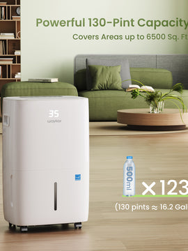 130 Pints Dehumidifier with Drain Hose for Home with 2.04 Gal Water Tank | JD026E-130