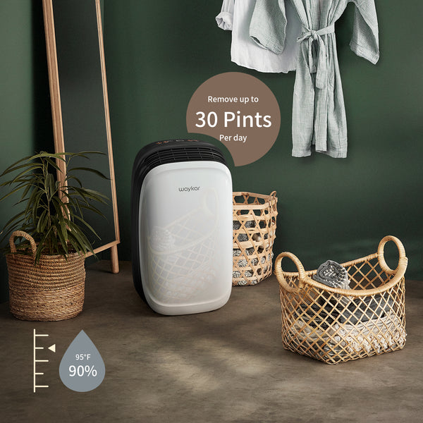 30 Pints Home Dehumidifier with 0.48 Gal Water Tank and Drain Hose