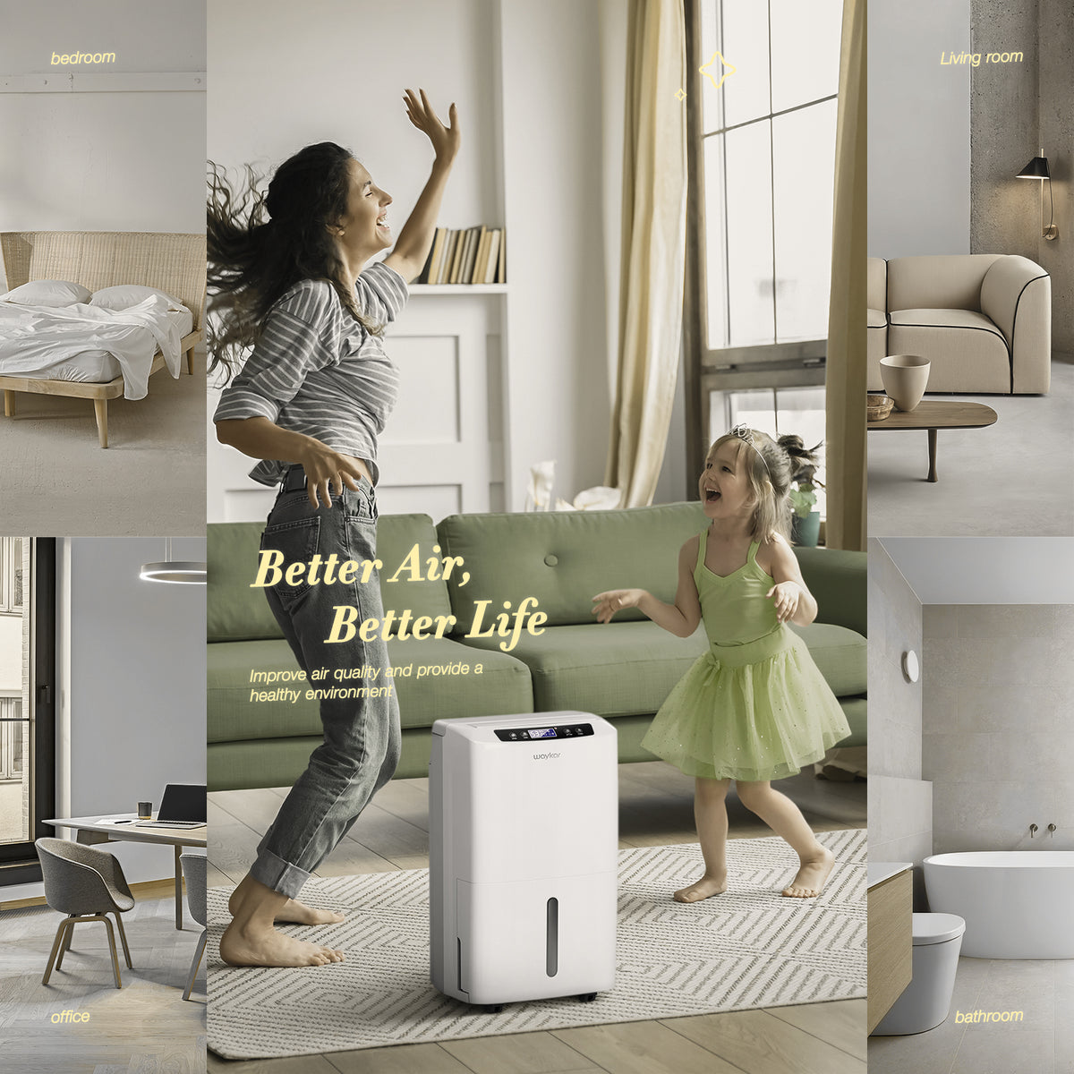 2000 Sq. Ft Dehumidifier for Home and Basements, 0.6 Gal Water Tank Included